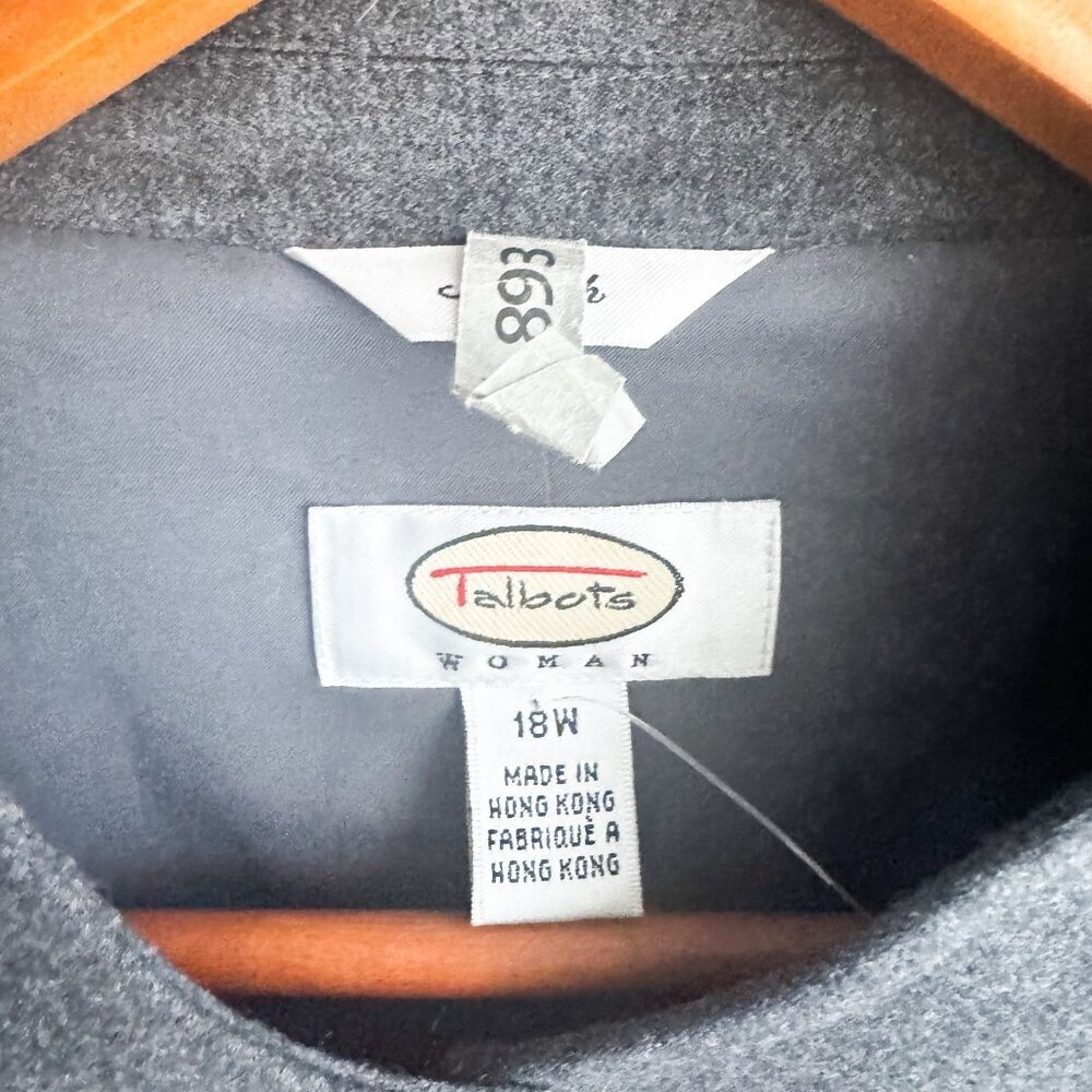Talbots Grey Military Style Wool Blend Classic Blazer 18W - Picture 4 of 4